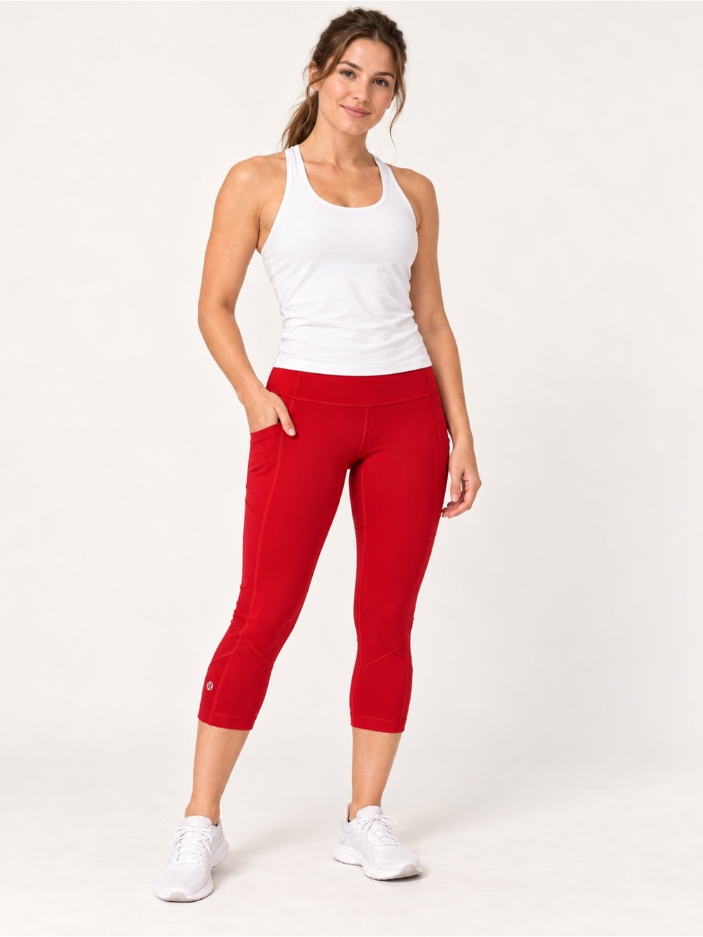 Lululemon Pace Rival Crop 22” Dark Red Running Leggings Size 6